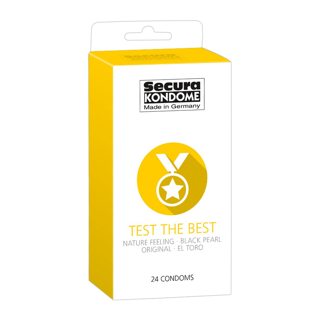 Secura Kondome Test The Best mixed condoms, 24 pack. Play safe, explore with confidence!