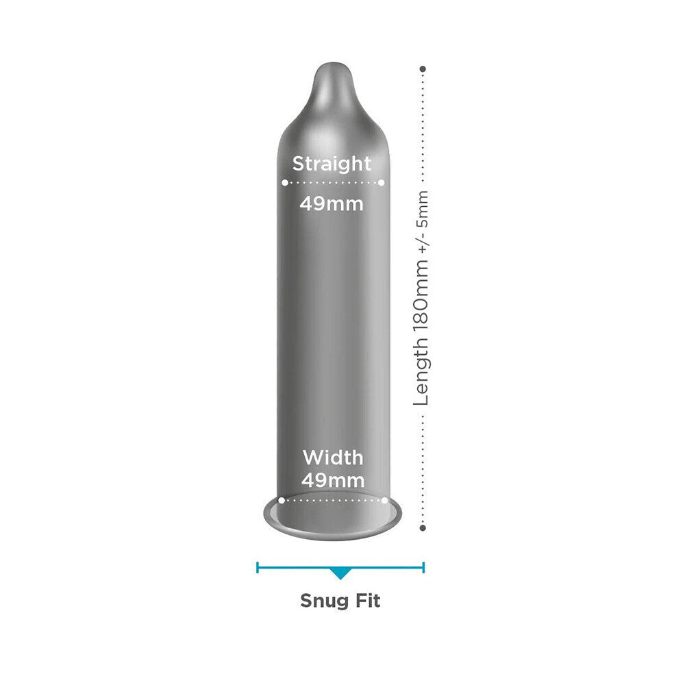 EXS Snug Fit condom dimensions.