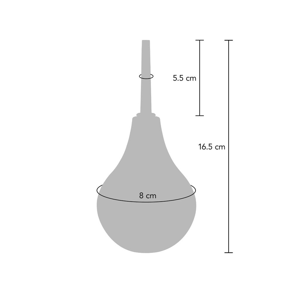 Douche dimensions graphic.