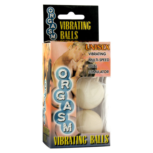 Orgasm vibrating balls product box with unisex couple image.
