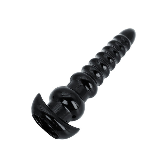 Textured black anal toy