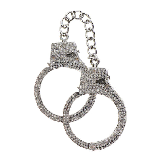 Diamond encrusted silver wrist restraints