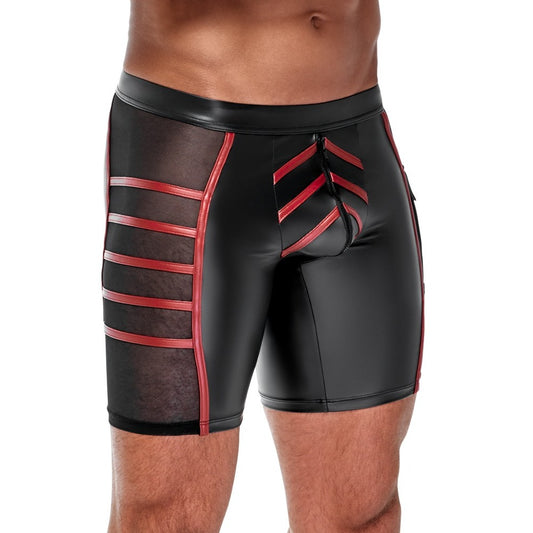 Men's Nek Shorts in black with red detail.