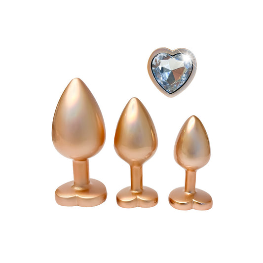 Rose gold jewelled butt plug set.