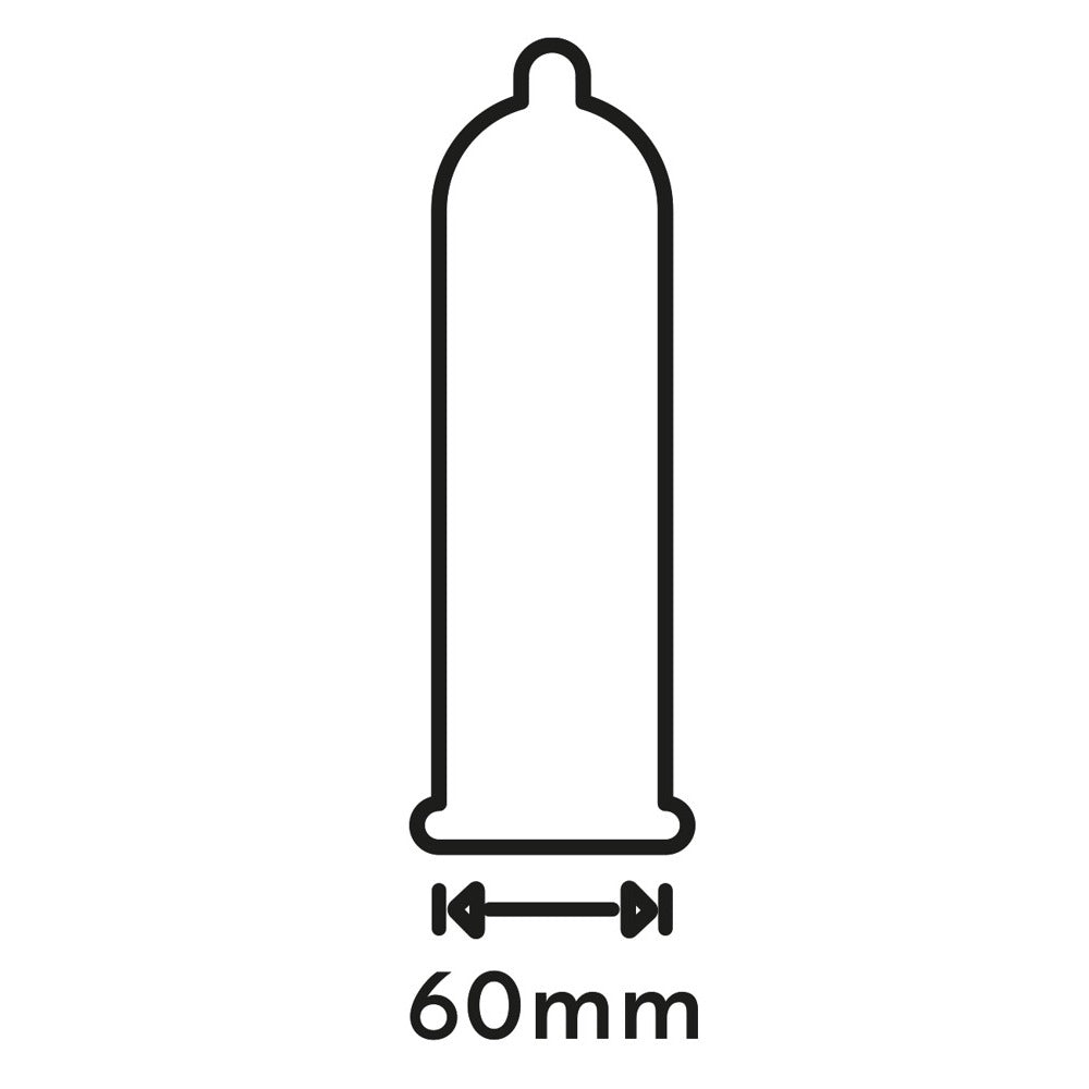 Condom outline showing width