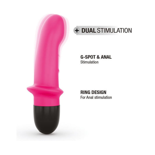 Pink Dorcel vibrator for G-spot & anal stimulation, featuring a unique ring design. Rechargeable pleasure.
