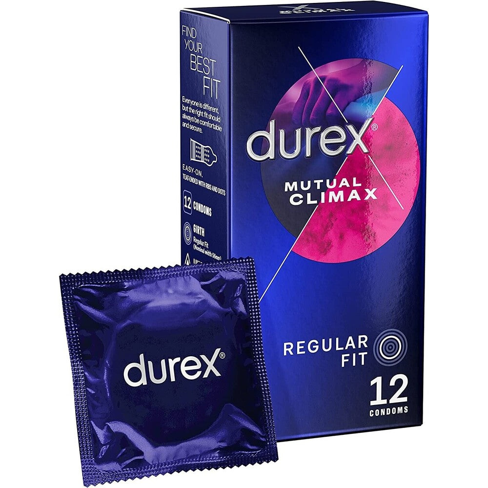 Durex Mutual Climax Condoms: For shared pleasure, regular fit, and a good time, packaged as a 12 pack!