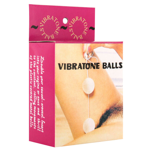 Vibratone Balls box with suggestive packaging showing internal use.