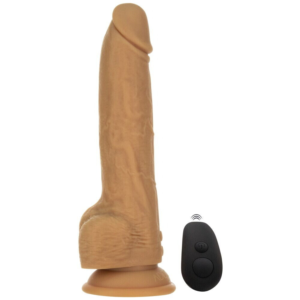 Caramel coloured dildo with remote control