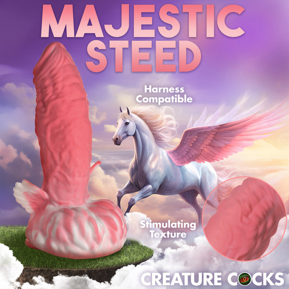 Creature Cocks Pegasus Peacker dildo, harness compatible, textured.