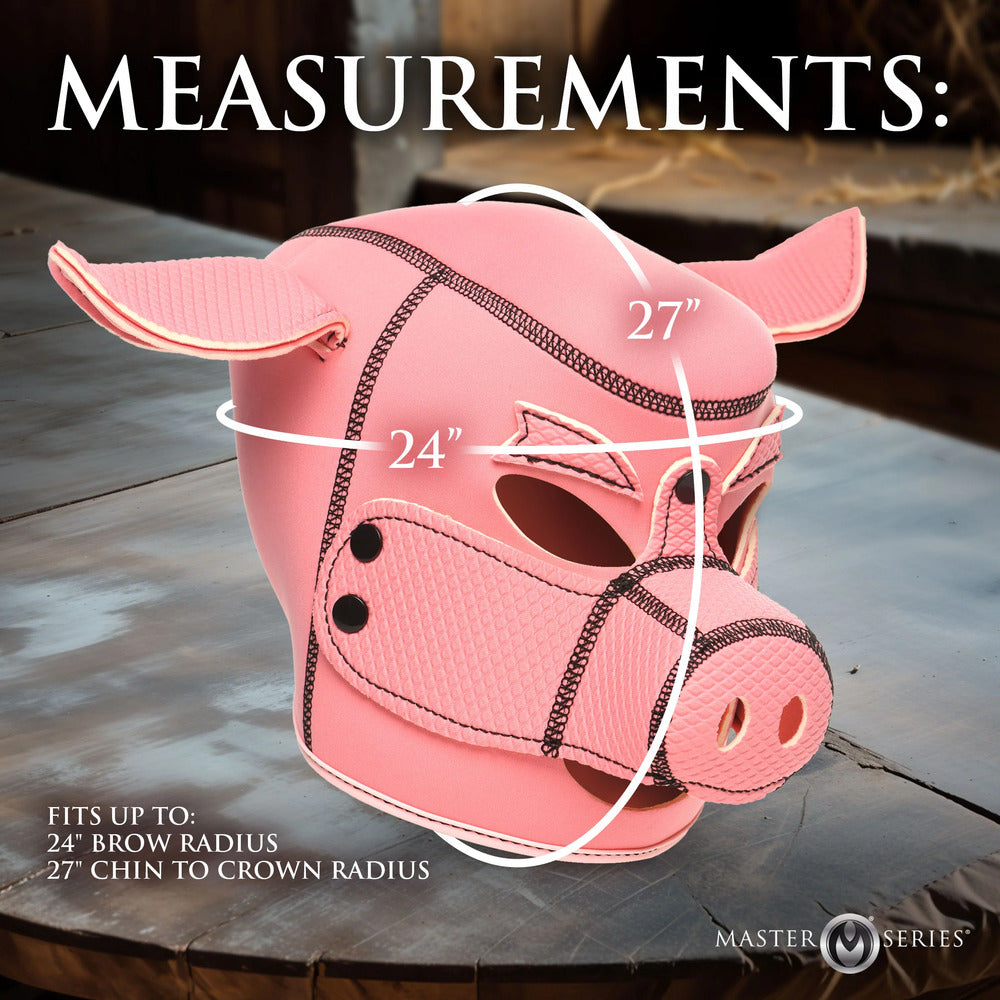 Pink Swine Neoprene Hood measurements guide.