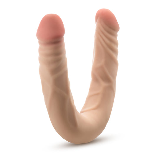 Posable double-ended dong in realistic skin tone.