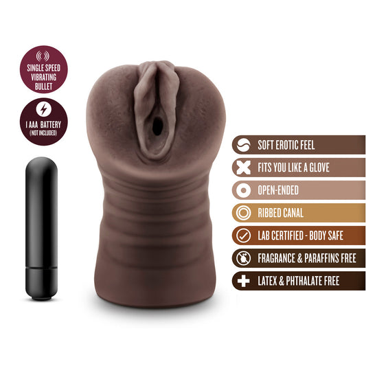 Brianna's Hot Chocolate masturbator with vibrating bullet. A personal toy for intimate exploration.