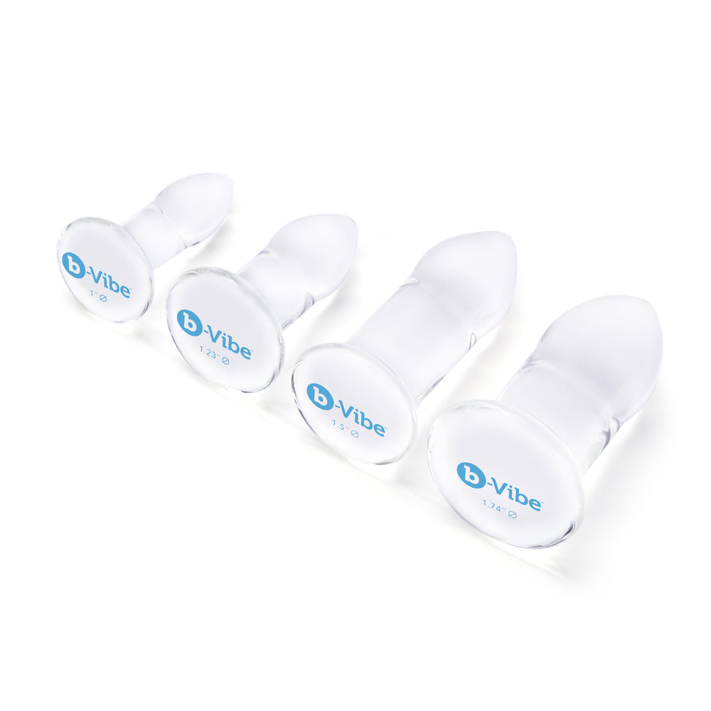 Crystal clarity, four steps to pleasure. This B-Vibe dilator set opens up new possibilities for your sensual explorations.