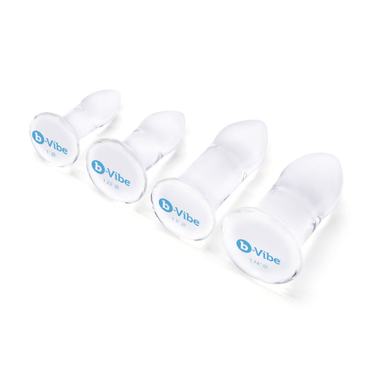 Crystal clarity, four steps to pleasure. This B-Vibe dilator set opens up new possibilities for your sensual explorations.