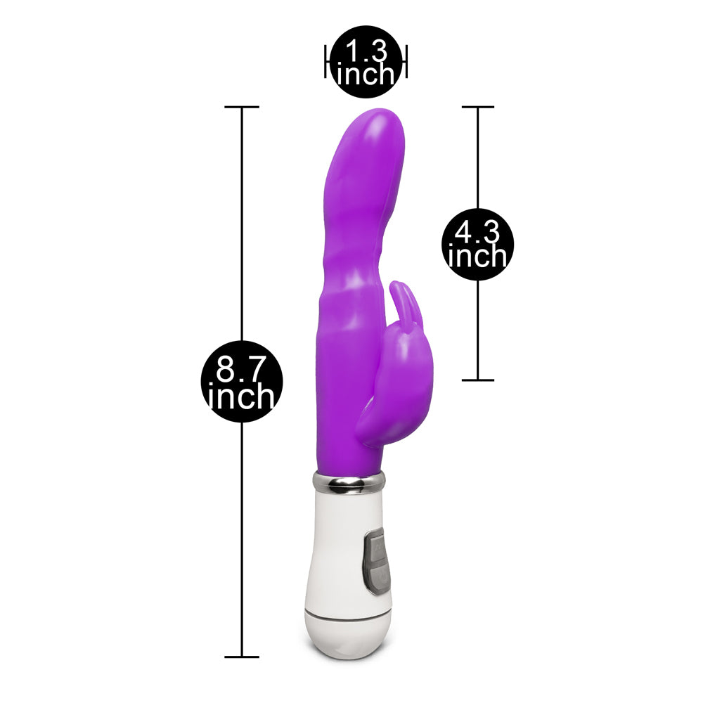 Purple Rabbit Vibrator with measurements