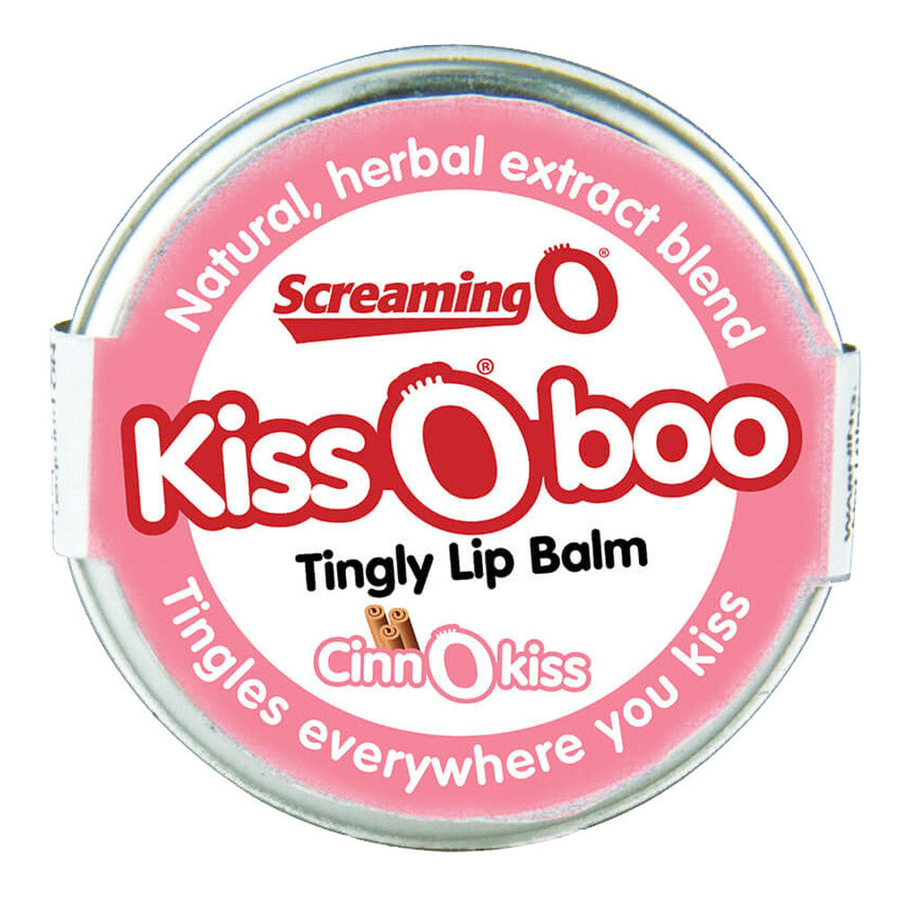 Screaming O KissOboo Cinnamon lip balm tin.