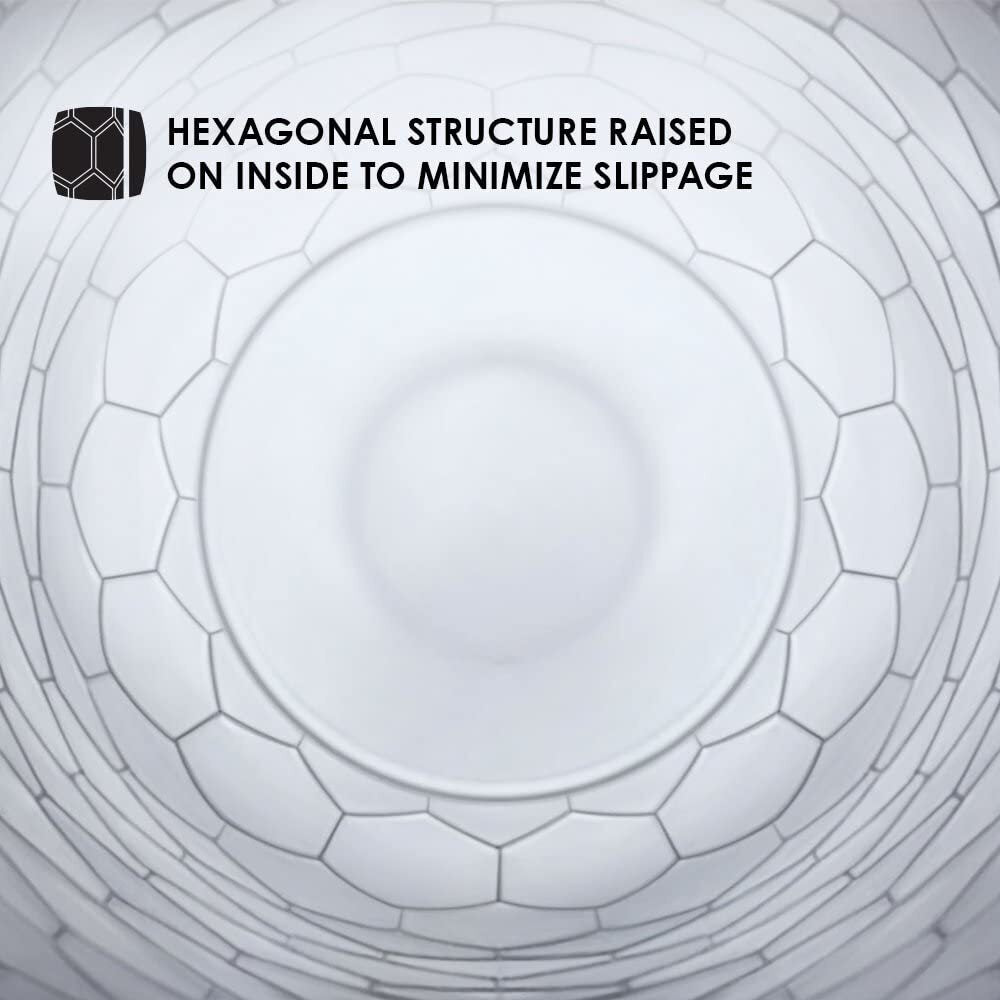 Lelo Hex condom interior, featuring a raised hexagonal structure for minimised slippage.