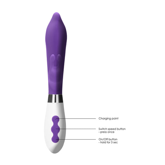 A tempting purple vibrator, promising electric thrills and cheeky pleasure. Prepare for an exhilarating dance!