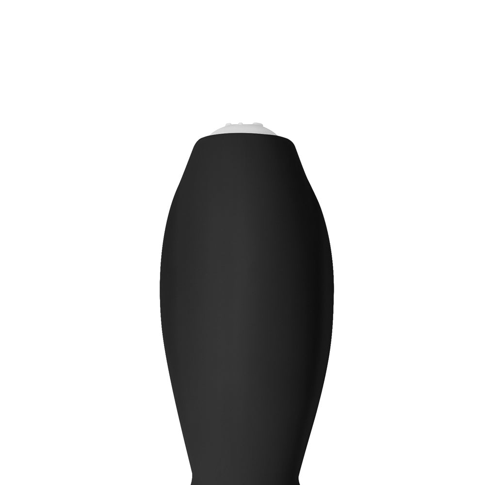 Black clitoral vibrator against a white background