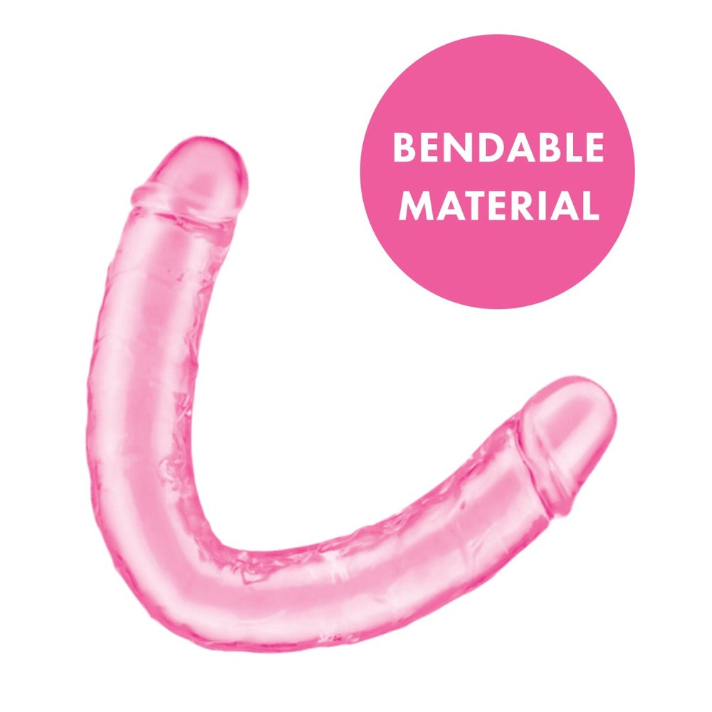 Me You Us pink bendable double-ended dildo.
