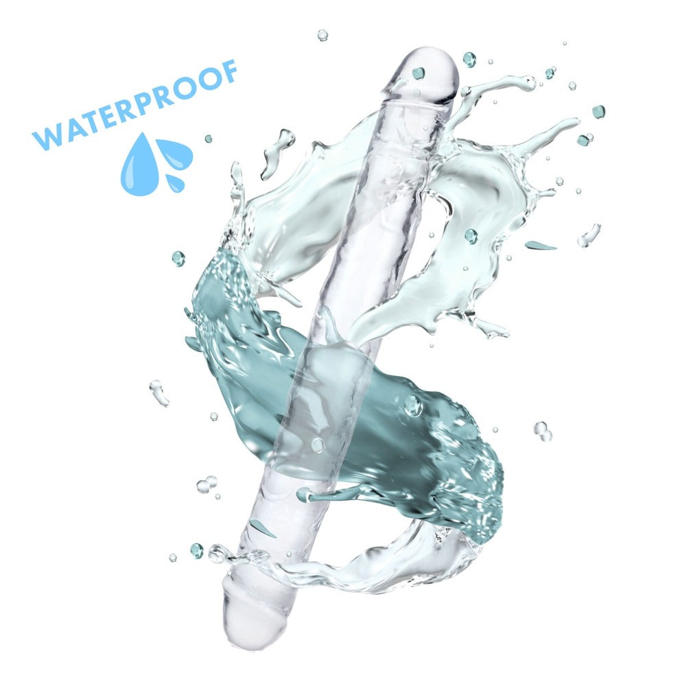 Waterproof double dildo with a splash