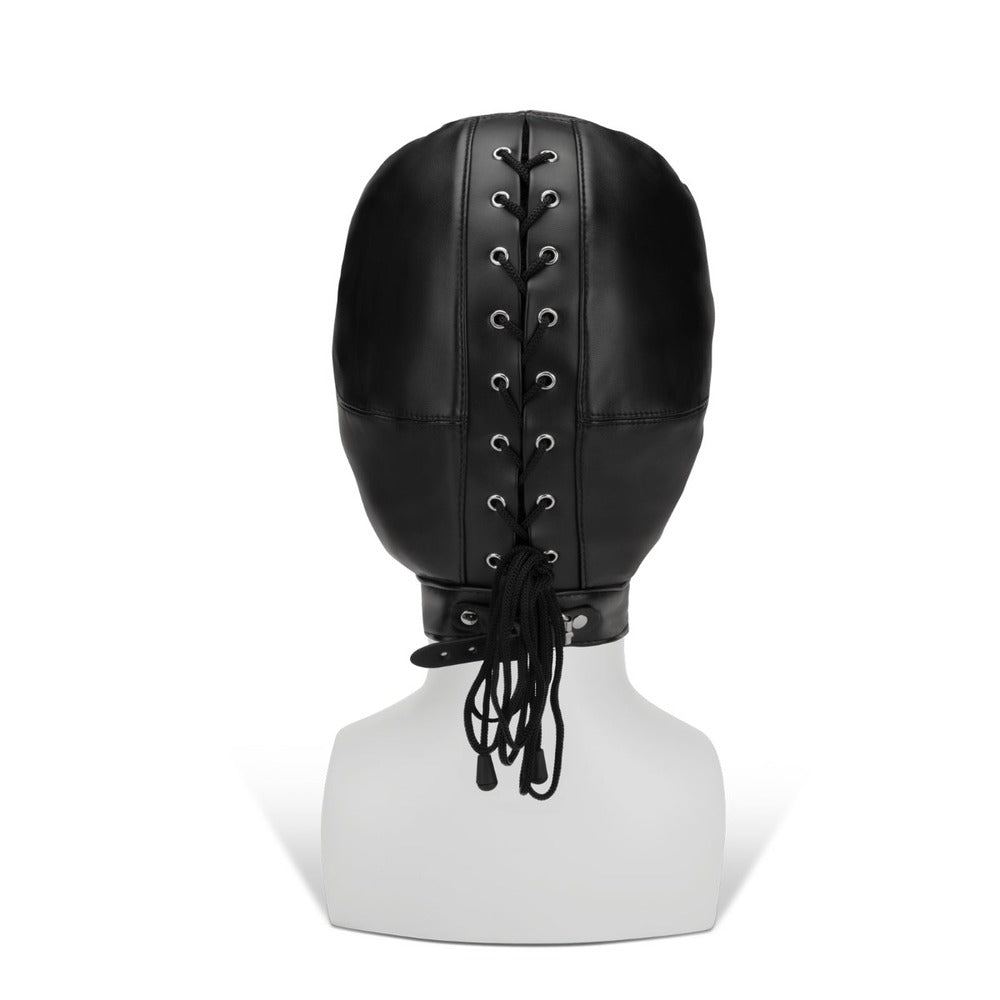Black hood with laced back detail