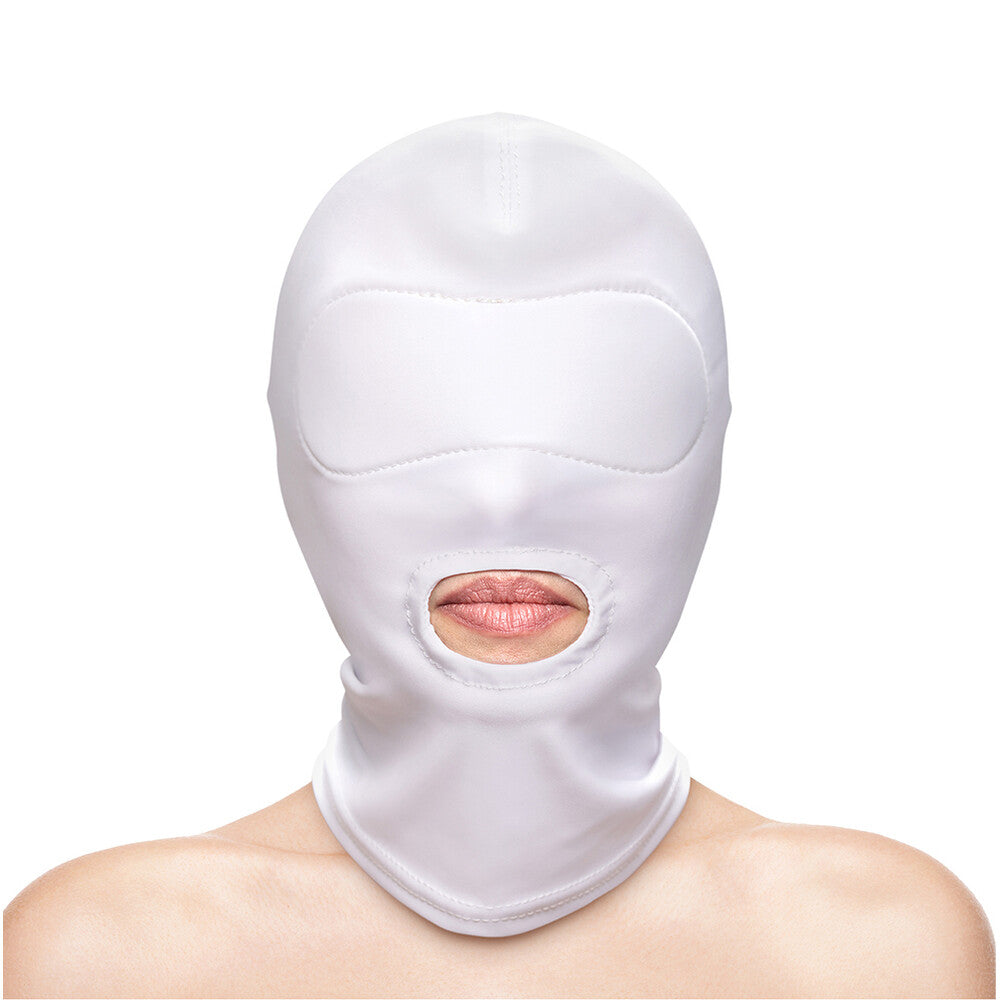 White fetish mouth hood