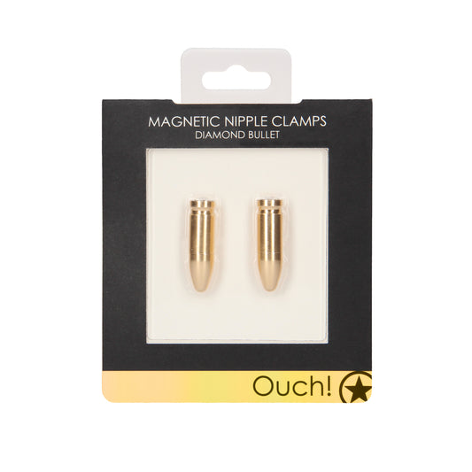 Ouch bullet magnetic nipple clamps gold