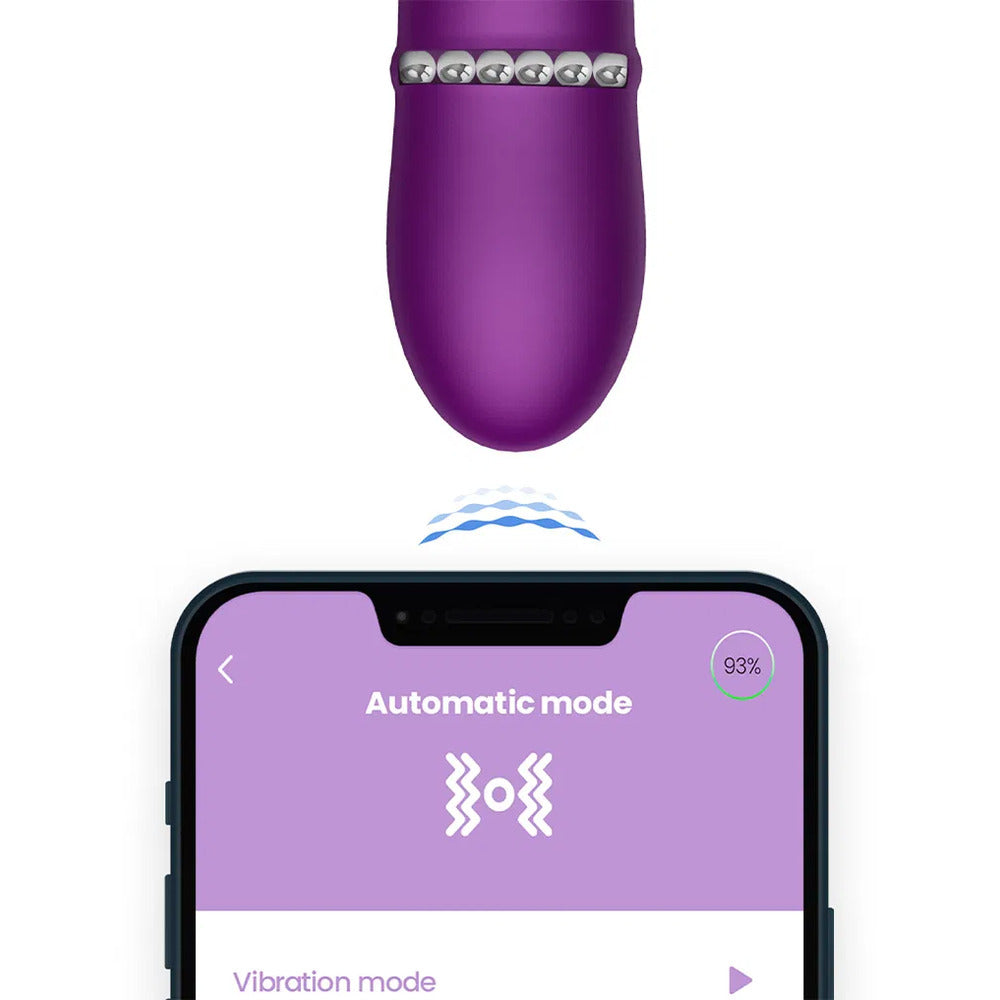 Purple vibrator with app controlled mode.