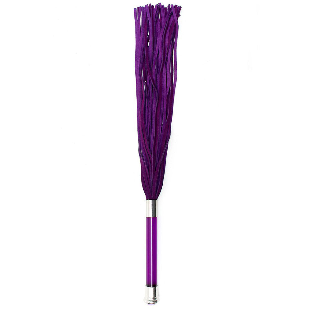 Purple suede flogger with crystal handle.