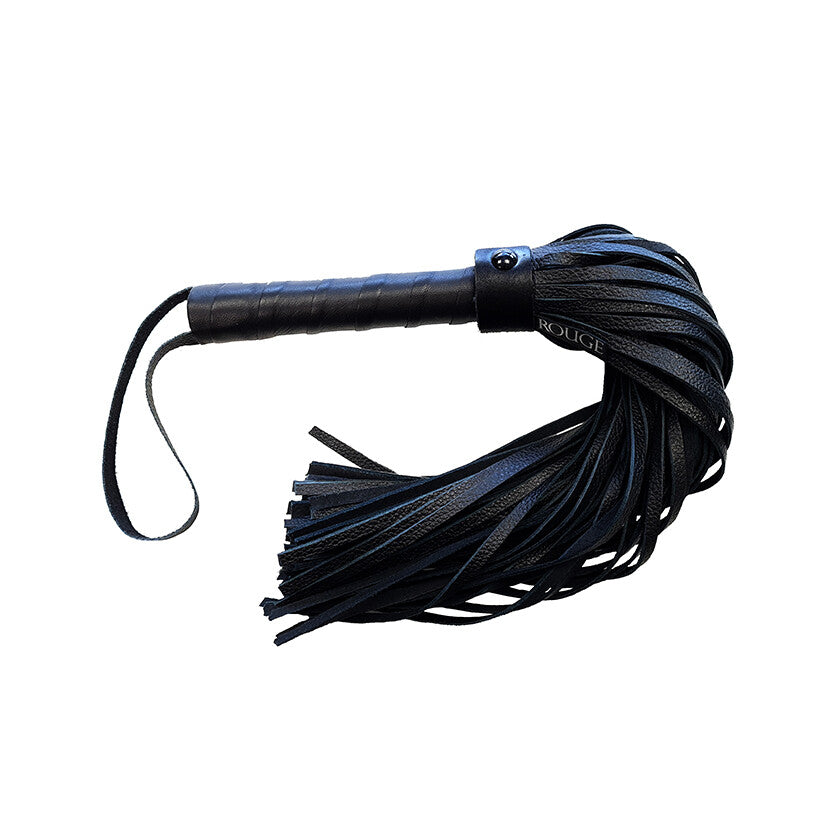 Rouge Garments plain black leather flogger. Time for a bit of fun, eh?