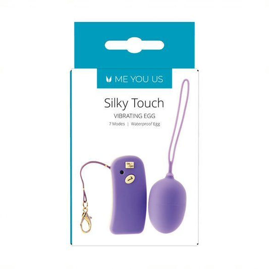 Me You Us Silky Touch Vibrating Egg in packaging.