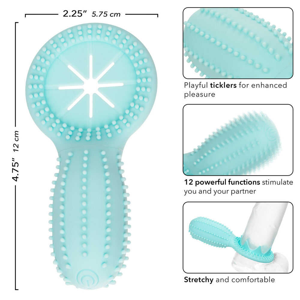 Teal Elite 12X Rechargeable Cock Ring from California Exotic