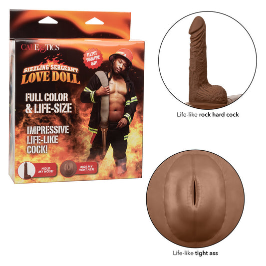 Sizzling Sergeant Love Doll by California Exotic featuring life-like cock and bum.