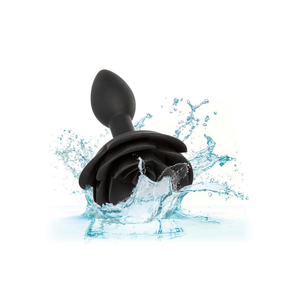 Black rose anal plug with splash.