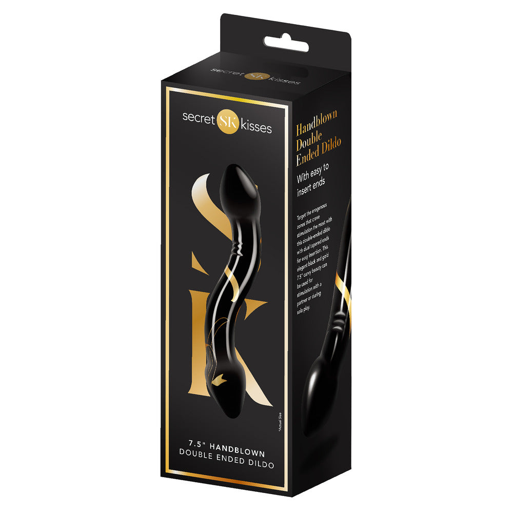 Secret Kisses double-ended glass dildo.