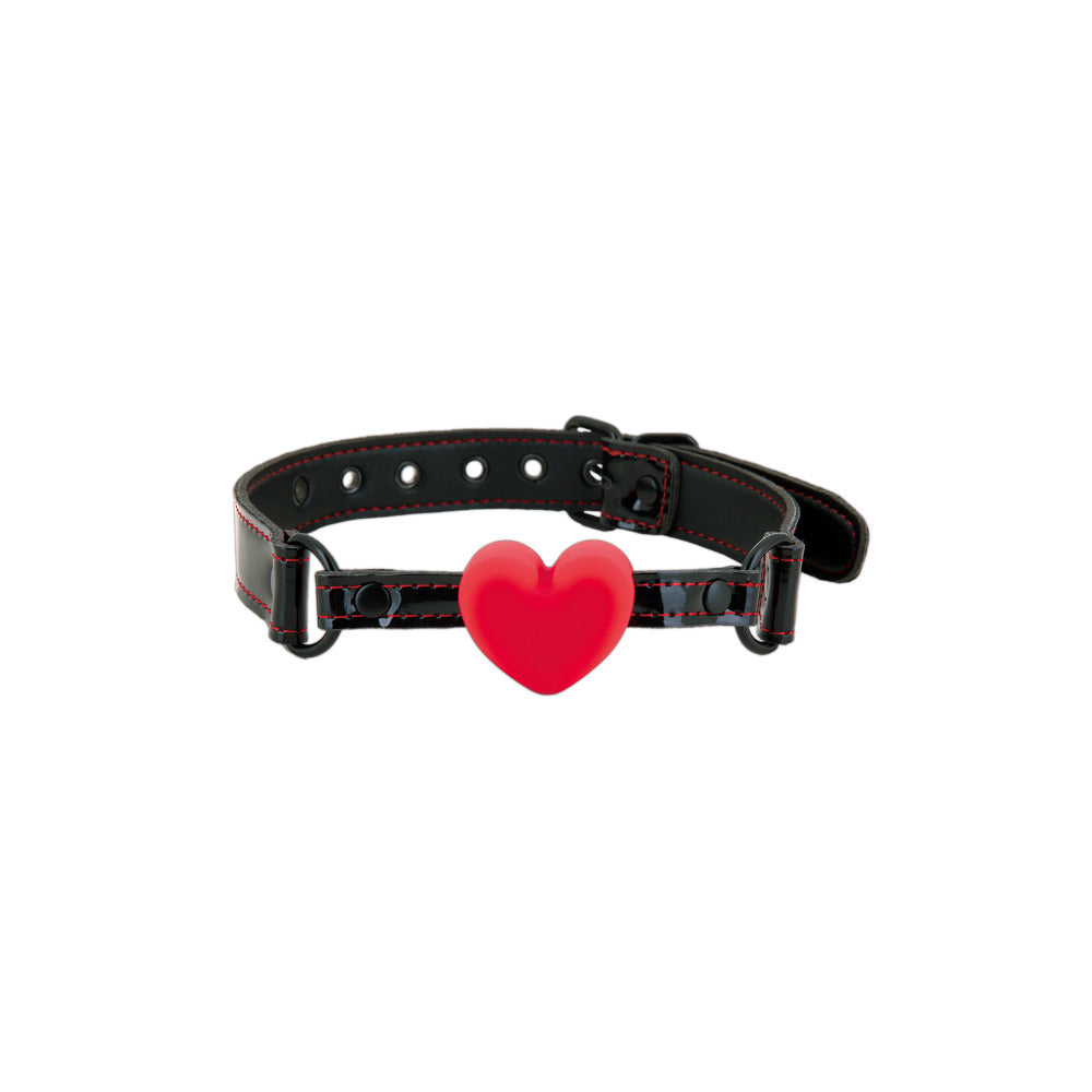 Heartbreaker Bondage Collar with Red Heart