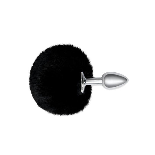 Black bunny tail butt plug