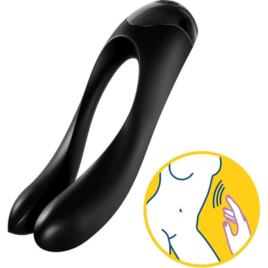 Satisfyer Candy Cane Black finger vibrator.