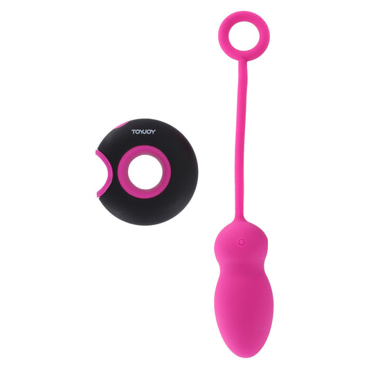 Pink ToyJoy Caresse Embrace remote control egg vibrator.