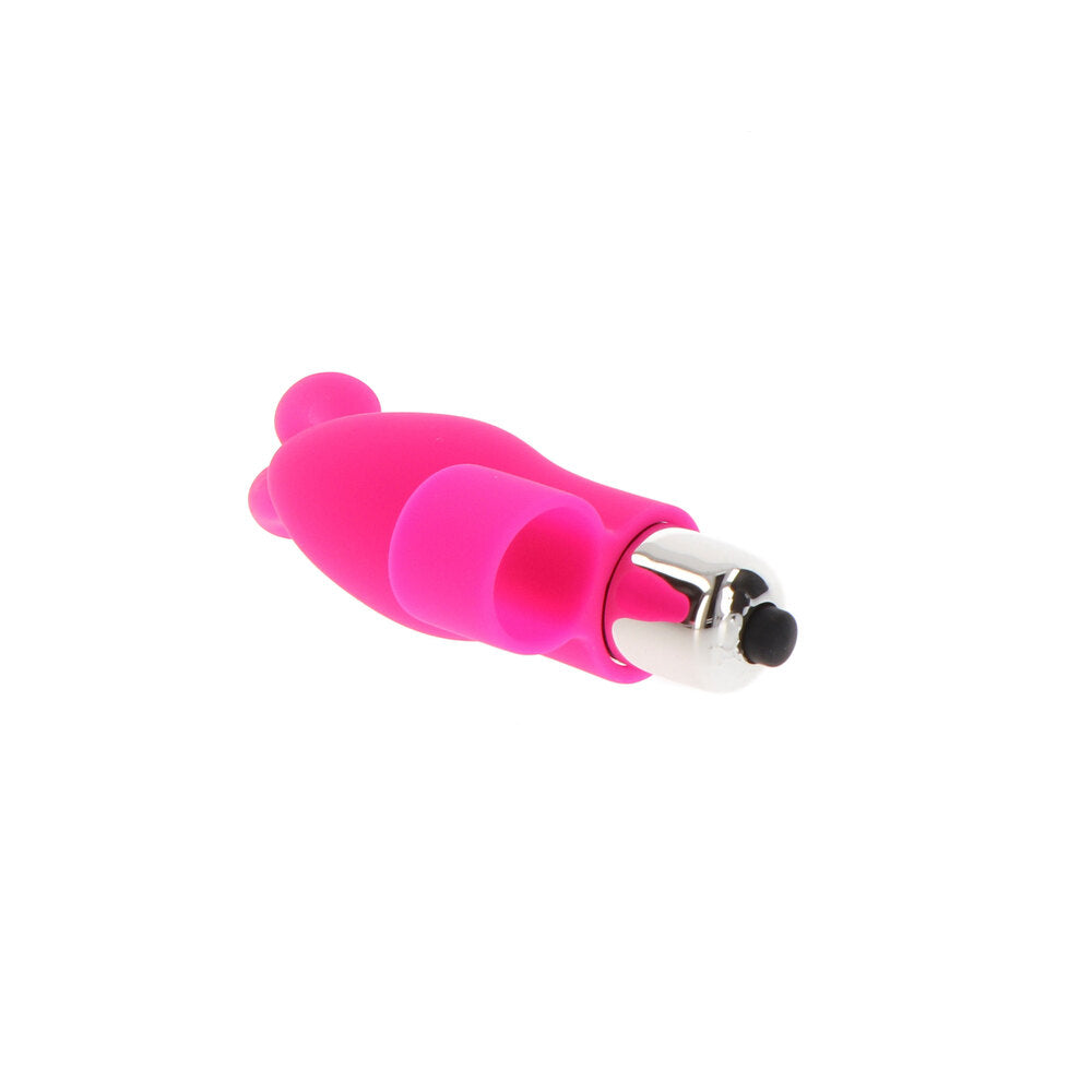 Pink Bunny Pleaser finger vibe from ToyJoy. Adult pleasure toy with ears.
