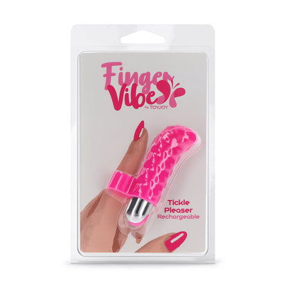 ToyJoy Tickle Pleaser Rechargeable Finger Vibe in packaging.