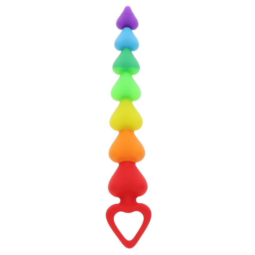 Rainbow heart anal beads from Toy Joy Sex Toys.