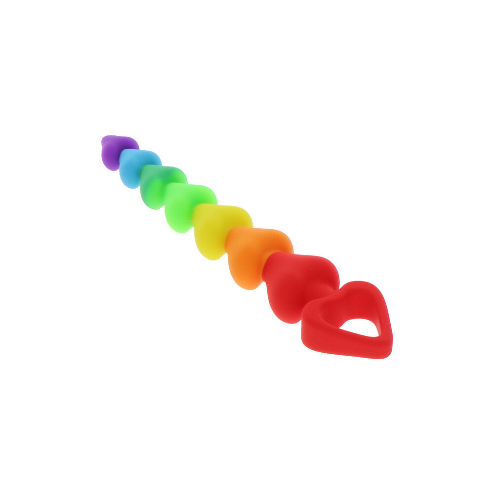 Rainbow heart anal beads from Toy Joy Sex Toys.