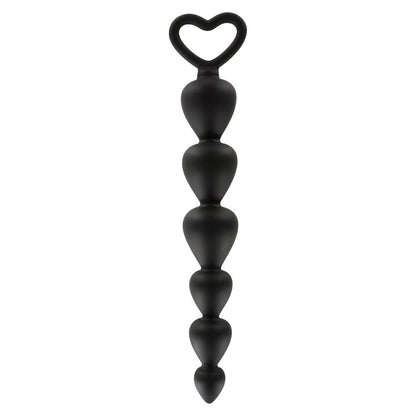 Black anal beads with heart handle from Toy Joy.