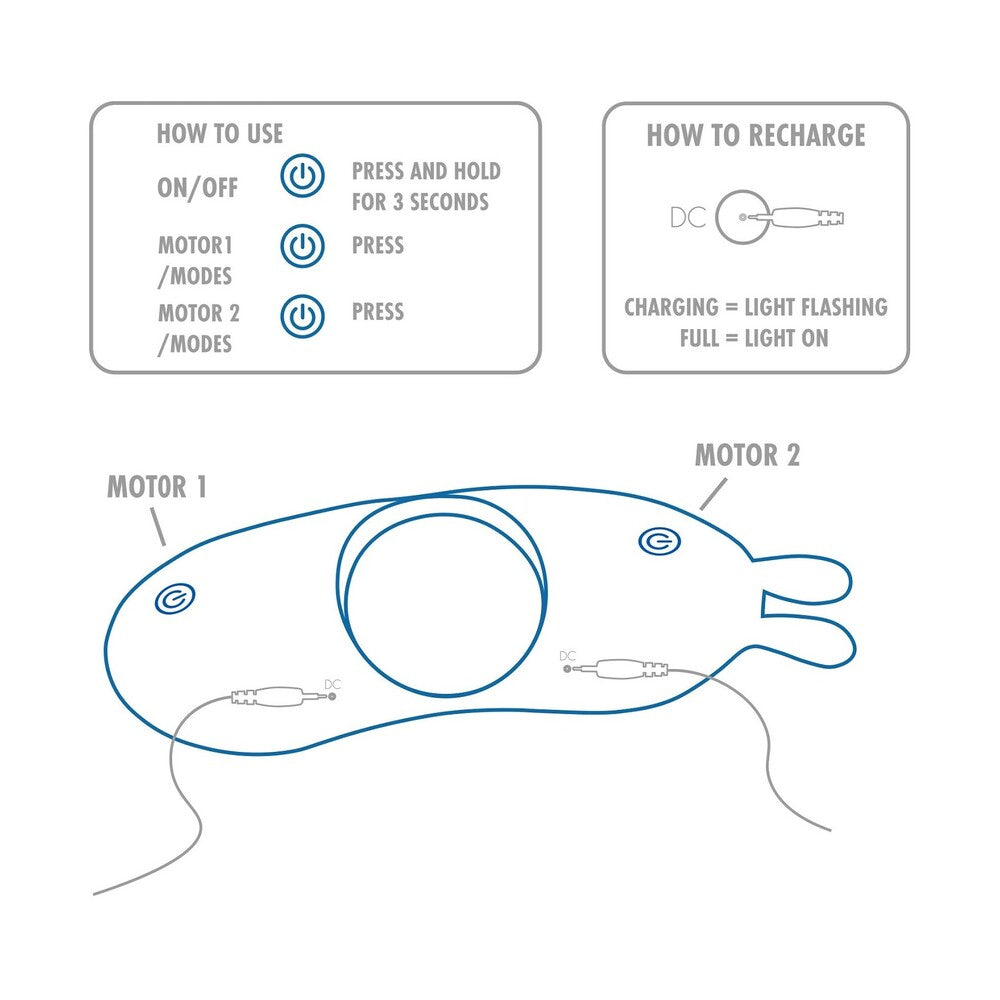 Toy Joy CRing instructions: On/Off, modes, charging guide.