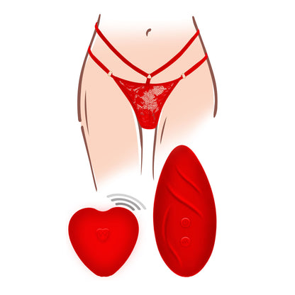 Red lace panty vibe with remote.
