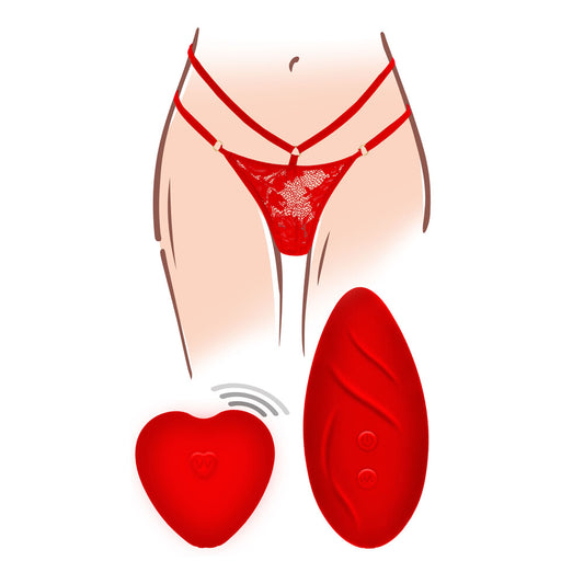 Red lace panty vibe with remote.