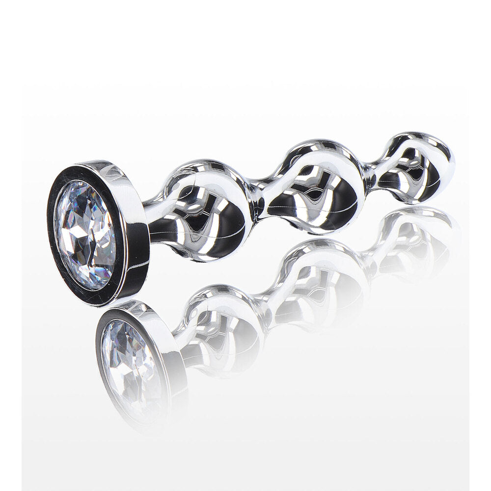 Crystal-topped anal beads for delightful sensations.